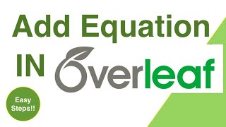 Overleaf Equations Easy Guide to Writing Equations Like a Pro [upl. by Anivid]