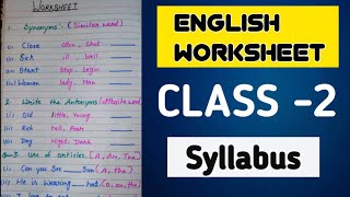 Class 2 English syllabus  English grammar worksheet class2 parts of speech worksheetNanhe kids [upl. by Karylin]