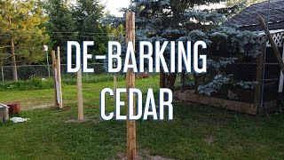 Taking the Bark off a Cedar Post [upl. by Campney]