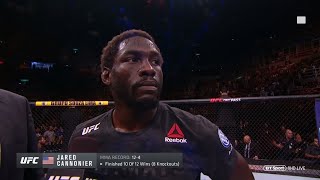 Intense UFC postfight interview Rio crowd hate Jared Cannonier for beating Anderson Silva [upl. by Ludovico]