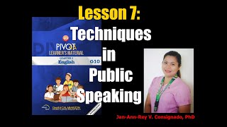 Techniques in Public Speaking  English 10 [upl. by Odragde]