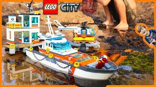 Lego City Coast Guard Headquarters Epic Sea Rescue Mission  Time Lapse Build [upl. by Dnalloh995]