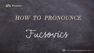 How to Pronounce Fucsovics Real Life Examples [upl. by Samale]