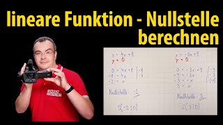 lineare Funktion  Nullstelle berechnen  Lehrerschmidt [upl. by Sorgalim]