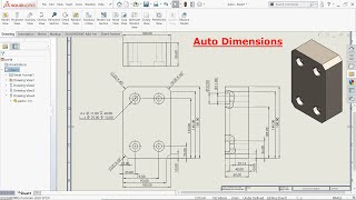 How to Apply Auto Dimensions in SolidWorks Drawing [upl. by Patrice]