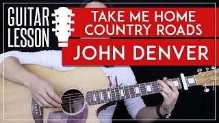 Take Me Home Country Roads Guitar Tutorial  John Denver Easy Guitar Lesson 🎸 No Barre Chords [upl. by Reichel]