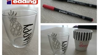 DIY  décore ta tasse ou ton verre  Partenariat Edding [upl. by Aniraad435]