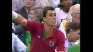 Game Penalty for Ivan Lendl [upl. by Aihtibat601]