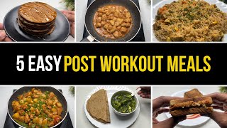 5 Easy Post Workout Meal Options  40 Protein  🇮🇳 [upl. by Eiramana]