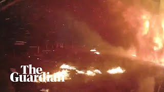 Dashcam footage shows how fast bushfires can move when the wind changes [upl. by Neelyad927]