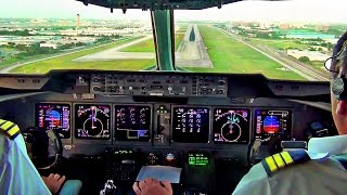 MD11 COCKPIT VIEW  Landing MIAMI  Martinair Cargo [upl. by Esirehs]