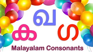 Malayalam Aksharamala Malayalam Consonants വ്യഞ്ജനങ്ങൾ Malayalam Alphabets [upl. by Kenon985]