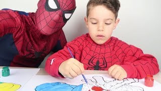 COLORINDO O HOMEM ARANHA COM TINTA [upl. by Nevanod]