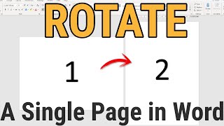 How To Rotate A Single Page In Word [upl. by Suhpesoj657]