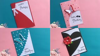 4 How to make easy birthday card  membuat kartu ucapan ulang tahun yang simple [upl. by Reivaz]