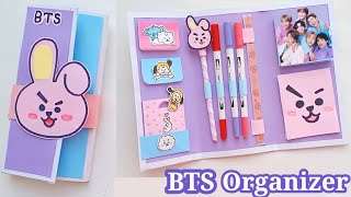 how to make BTS folder organizer  Diy folder organizer paper craftback to school  paper folder [upl. by Lebiram]