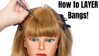 How to Layer Bangs  TheSalonGuy [upl. by Peg]