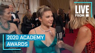 Florence Pugh Talks quotLittle Womenquot amp Hugging Scarlett Johansson  E Red Carpet amp Award Shows [upl. by Htebazie322]