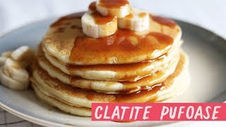 Reteta simpla de clatite americane  Pancakes cu caramel sarat amp banane [upl. by Atalanti]