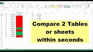 How to Compare 2 Tables or Sheets in Excel within Seconds [upl. by Kori772]