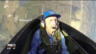 96yearold WWII pilot takes flight again in Tampa [upl. by Rachael477]