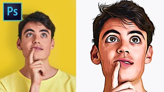 Turn Photo to Cartoon Effect Cartoonize Yourself  Photoshop Tutorial [upl. by Rettuc]