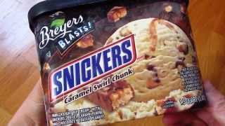 Breyers Ice Cream  Snickers Caramel Swirl Unboxing [upl. by Eshelman394]