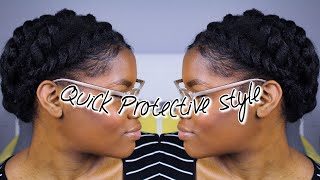 QUICK  EASY 5 Minute Everyday Natural Protective Hairstyle  No Braids  No Extensions [upl. by Gerianne]