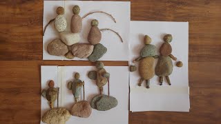 3 Easy Pebble Art ideas  Stone Art [upl. by Erotavlas]