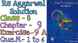 Percentage  Class 8 Exercise 9A Question 1 to 6  Rs Aggarwal  Md Sir [upl. by Orrocos]