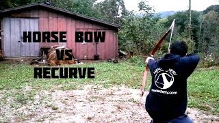 Bamboo Horse Bow vs Bamboo Recurve Mead Archery Sinew Composite Bow [upl. by Yasibit]