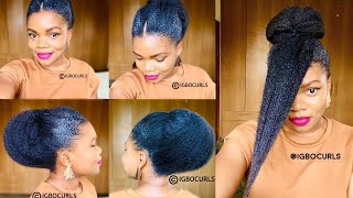 4c Protective Hairstyles for Growth and Work WITHOUT Weave IGBOCURLS [upl. by Bale]