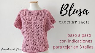 Cómo tejer blusa a crochet fácil  3 Tallas [upl. by Tare812]