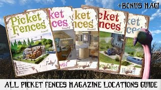 All PICKET FENCES Magazine Locations Guide for Fallout 4  Bonus Mag [upl. by Trainor974]