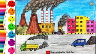 Air pollution drawing easy  pollution drawing easy  Stop air pollution drawing  pollution poster [upl. by Ettennig]