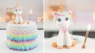 TORTA de cumpleaños con UNICORNIO modelado  Tan Dulce [upl. by Allsun]