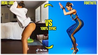 FORTNITE DANCES IN REAL LIFE 100 SYNC Hit It Get Griddy Rollie Blinding Lights Say So ❤️ [upl. by Legna935]