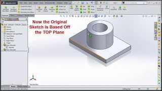 Change SolidWorks Sketch Plane Orientation [upl. by Anesuza]