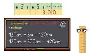 Rechnen mit Längen unterschiedliche Einheiten [upl. by Ezri]