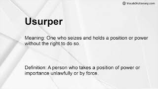 Usurper Meaning [upl. by Anahsahs808]