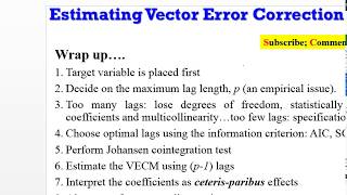 EViews10 Estimate and Interpret VECM 2 var vecm causality lags Johansen innovations [upl. by Adekahs]