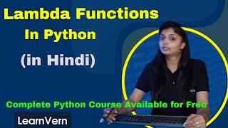 Lambda Functions in Python How to Use Lambda Function in Python  Full Video in Hindi  LearnVern [upl. by Ludlow]