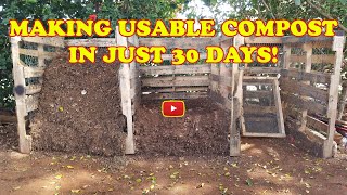 Making Compost in 30 Days Using Pallet Wood Bins [upl. by Einneg]