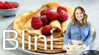 How to Make Real Russian Blini  Russian Crepes [upl. by Cirdes]