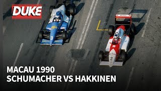 Schumacher v Hakkinen at the 1990 Macau Grand Prix [upl. by Joost640]