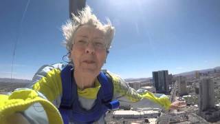 CAROL VOSPER SkyJump from the Stratosphere Tower in Las Vegas [upl. by Arlina]