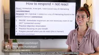 Lifechanging Skill How to Respond rather than React [upl. by Chitkara]