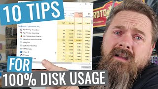 100 Disk Usage 10 Tips for Windows 10 [upl. by Edyaj]