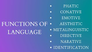 Functions of language  What is language and its functions [upl. by Ebbarta]