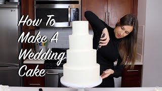 How To Make A Wedding Cake At Home  CHELSWEETS [upl. by Eelyram528]